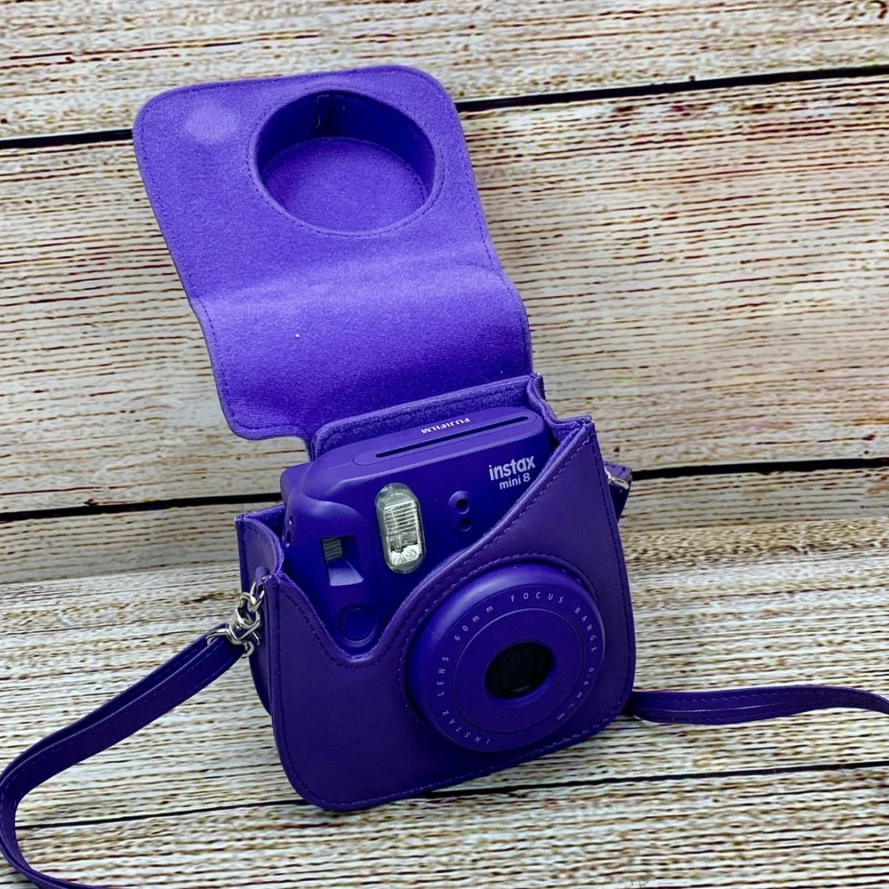 Fujifilm Instax‎ Mini 8 Purple Instant Camera Bundle with Case & Film Pack